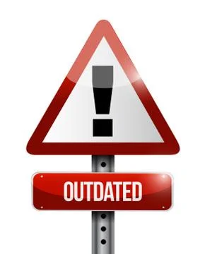 Outdated warning road sign illustration design Illustrazione stock