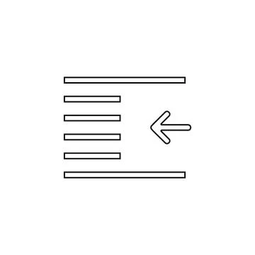 Outdent, text icon. Simple thin line, outline vector of Text editor icons for Stock Illustration