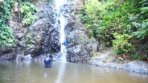 Outdoor Abseiling Training Stock Footage 146593903