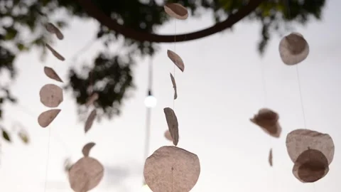 The outdoor accessories decor in the wind Stock Footage 91098540