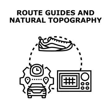 Outdoor activities navigation planning and route guides concept 스톡 일러스트