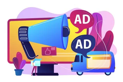Outdoor advertising design concept vector illustration. Stock Illustration