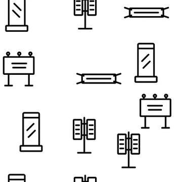 Outdoor Advertising Seamless Pattern Vector Stock Illustration