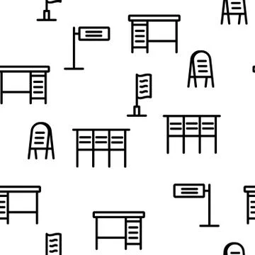 Outdoor Advertising Seamless Pattern Vector Stock Illustration