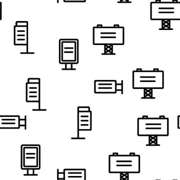 Outdoor Advertising Seamless Pattern Vector Stock Illustration