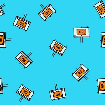 Outdoor advertising vector seamless pattern 스톡 일러스트