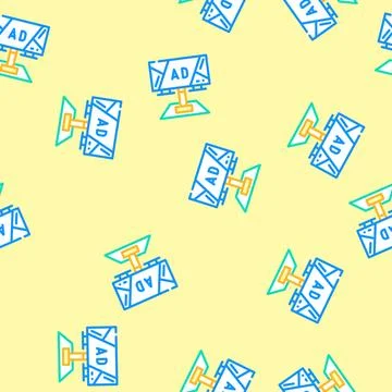 Outdoor advertising vector seamless pattern Stock Illustration