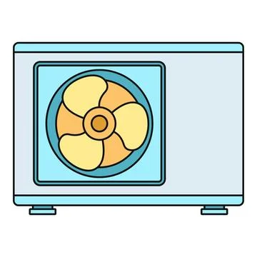 Outdoor air conditioning compressor unit delivering cool air Ilustración de archivo