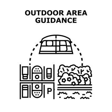 Outdoor area guidance vector concept illustrating campgrounds Stock Illustration