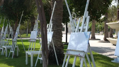 Outdoor Art Setup Stock Footage 331165118