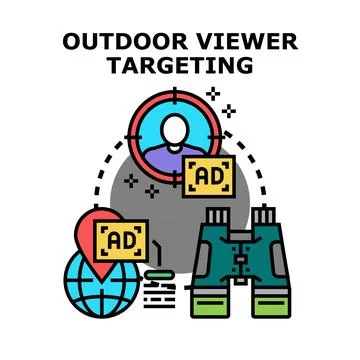 Outdoor audience targeting with location based advertisement Stock Illustration