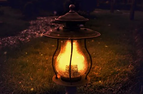 Outdoor backyard lantern Stock Photos