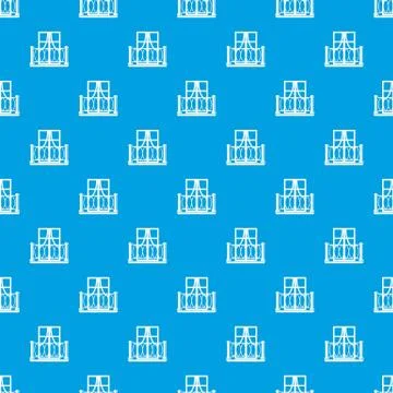 Outdoor balcony pattern seamless blue Stock Illustration