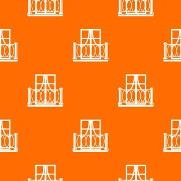Outdoor balcony pattern vector orange Stock Illustration