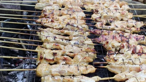 Outdoor barbecue Stock Footage 129530075