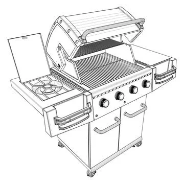 Outdoor BBQ Barbecue Grill Vector Ilustração Stock