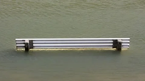 Outdoor bench in the flood Stock Footage 22222479