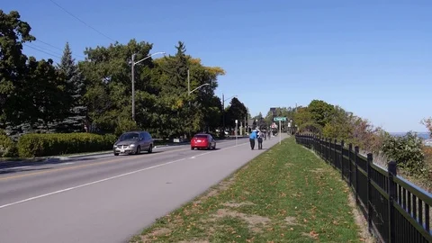 Outdoor bicycle and walking path Stock Footage 74070461
