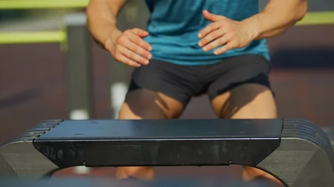 Outdoor box jumps Stock Footage 100031772