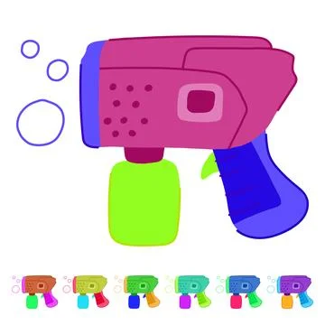 Outdoor bubble gun toy vector cartoon graphic Stock Illustration