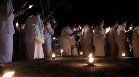 Outdoor buddhist prayer  Stock Footage 1644439