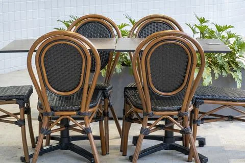 Outdoor Cafe Dining Setting Stock Photos