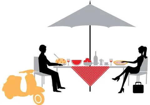 Outdoor cafe Illustrazione stock