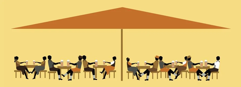 Outdoor cafe Stock Illustration