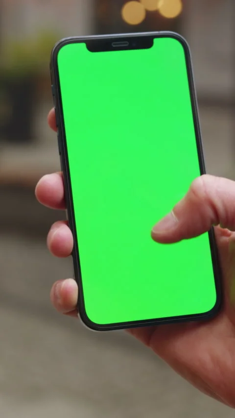 Outdoor cafe phone usage scene, Individual using one hand to interact with app Stock Footage 336086825