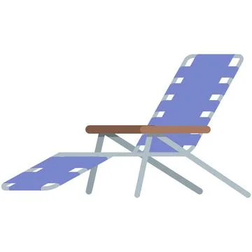 Outdoor camp-cot bed or beach deck chair icon vector 스톡 일러스트