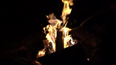 Outdoor campfire  Slow Motion. Stock-Footage 56811668