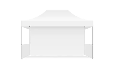 Outdoor Canopy Rectangular Tent Mockup, Front View Stock Illustration