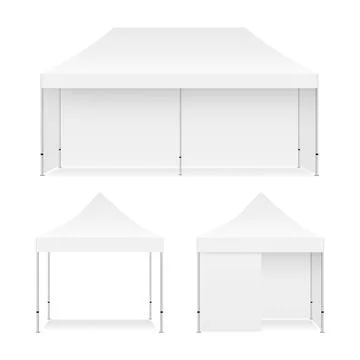 Outdoor Canopy Tent, Rectangular and Square Mockup Stock Illustration