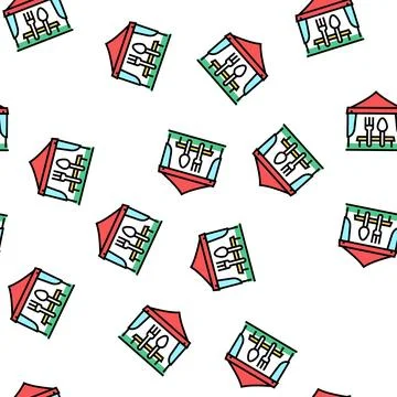 Outdoor catering buffet vector seamless pattern 스톡 일러스트