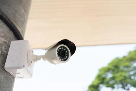 Outdoor CCTV watching camera for security and safety home from thief. Stock-Fotos