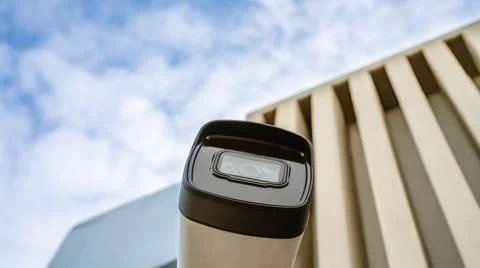 Outdoor CCTV watching camera for security and safety home from thief. Stock Photos