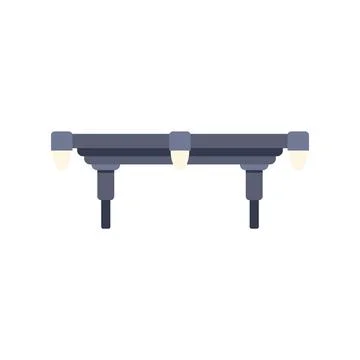 Outdoor ceiling lighting system displaying individual lamps Stock Illustration
