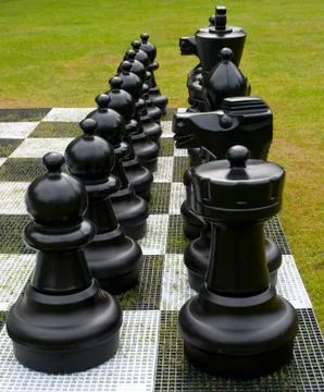 Outdoor Chess Set Stock Photos