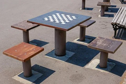 Outdoor chess table Stock Photos