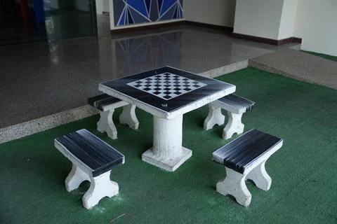 Outdoor Chess Table Stock Photos