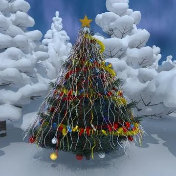 Outdoor Christmas Tree 3D Model