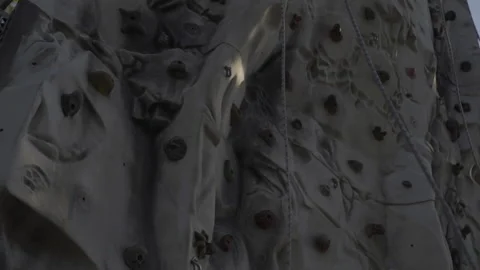 Outdoor climbing wall  Stock Footage 141509838