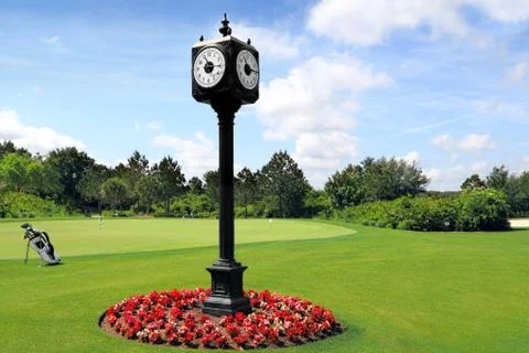 Outdoor Clock Post Stock Photos
