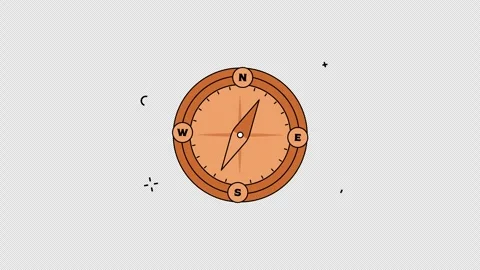 Outdoor compass for exploring nature. camping compass video animation Stock Footage 266864518