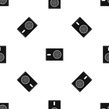 Outdoor compressor of air conditioner pattern seamless black Stock Illustration