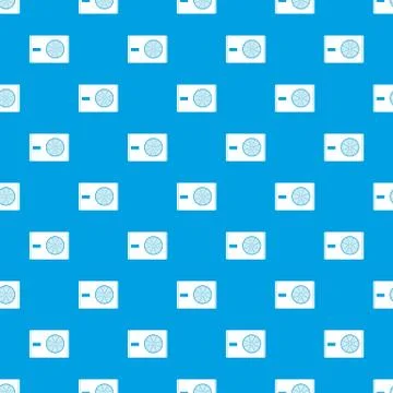 Outdoor compressor of air conditioner pattern seamless blue Stock Illustration