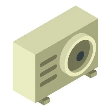 Outdoor compressor icon isometric vector. Modern outdoor unit of air conditioner Ilustração Stock
