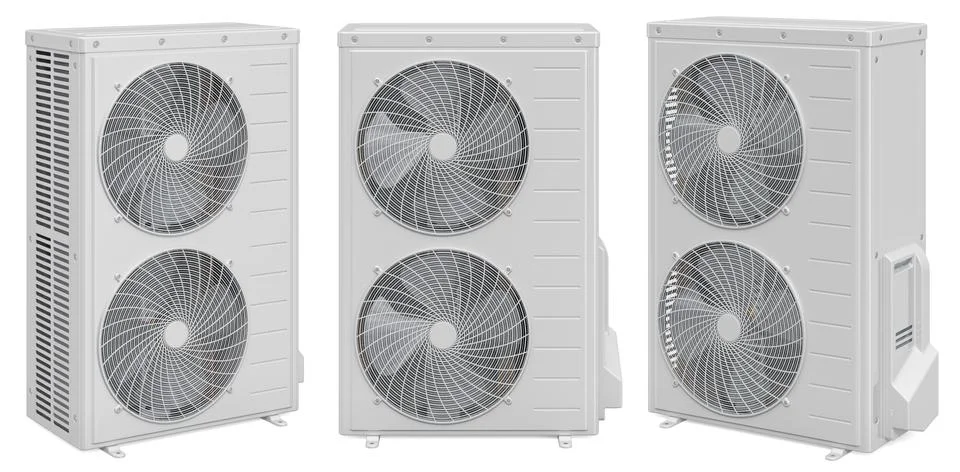 Outdoor Compressor Multi-Zone Unit, Air Conditioner. 3D rendering 库存插图