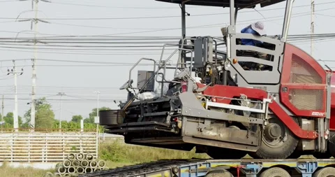 Outdoor construction site precision engineering with heavy machinery and Stock Footage 332785367