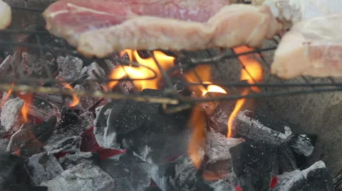 Outdoor Cooking Flames 2 Stock Footage 42677085